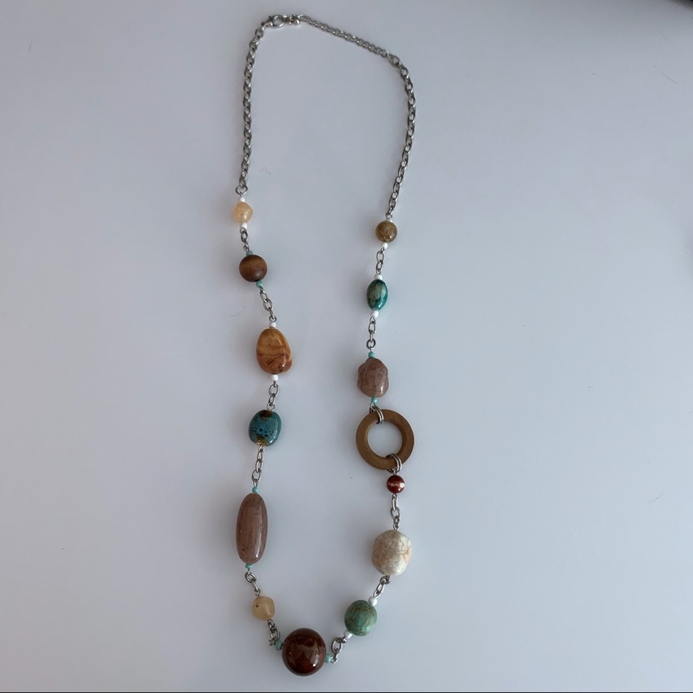 Stone and Wood Bead Necklace